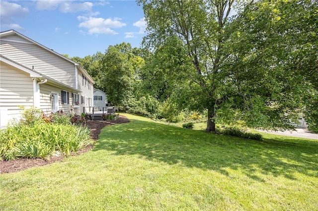 1101 Shalimar Ct, High Point, NC 27262 - view of grassy yard featuring a wooden deck