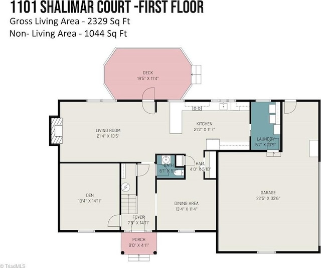 1101 Shalimar Ct, High Point, NC 27262 - room layout