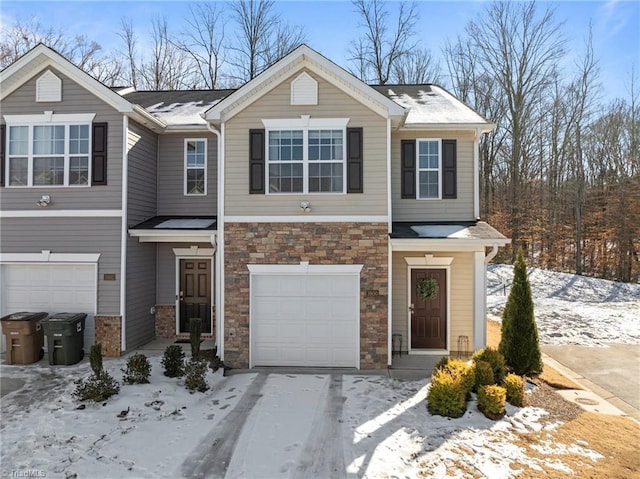 view of front of property featuring a garage