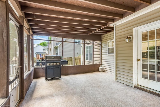 1515 Klompen Rd, Kernersville, NC 27284 - sunroom / solarium featuring beamed ceiling