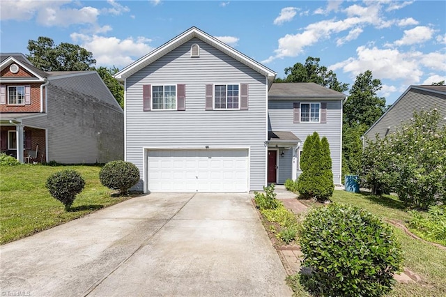 228 Timberwood Dr, High Point, NC 27260 - traditional-style house with concrete driveway, a front lawn, and an attached garage