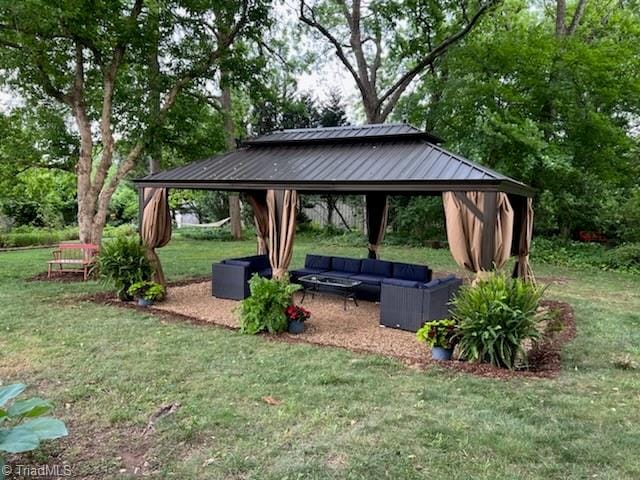 view of nearby features featuring a yard and a gazebo