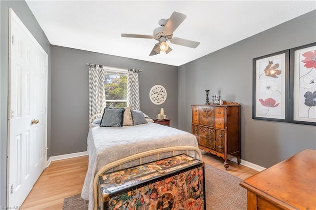 944 Chatfield Dr, Jamestown, NC 27282 - bedroom featuring light wood-style floors and a ceiling fan