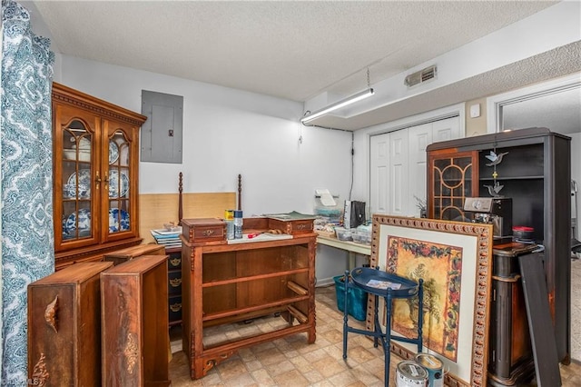 4104 Moss Brook Dr, Winston-Salem, NC 27127 - interior space with electric panel, visible vents, and a textured ceiling