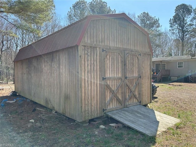 view of shed