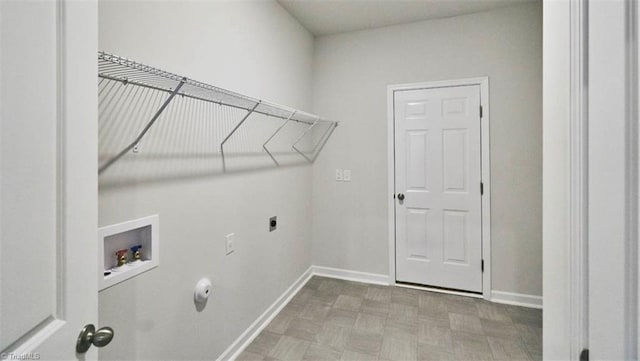 laundry area featuring washer hookup and electric dryer hookup