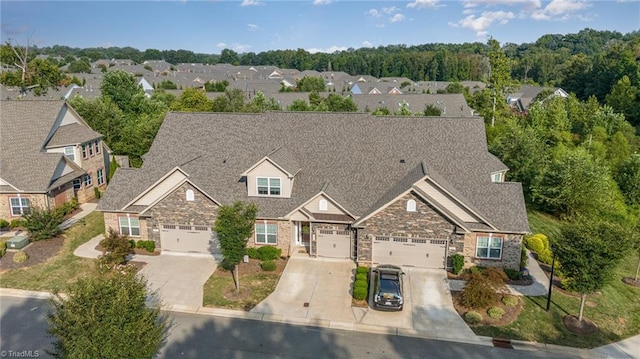 aerial view with a residential view