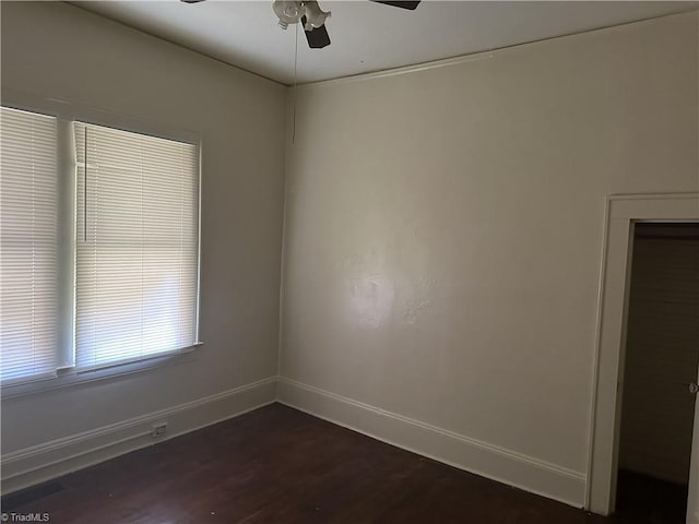 1712 E First St, Winston-Salem, NC 27101 - empty room with ceiling fan and dark wood-style floors