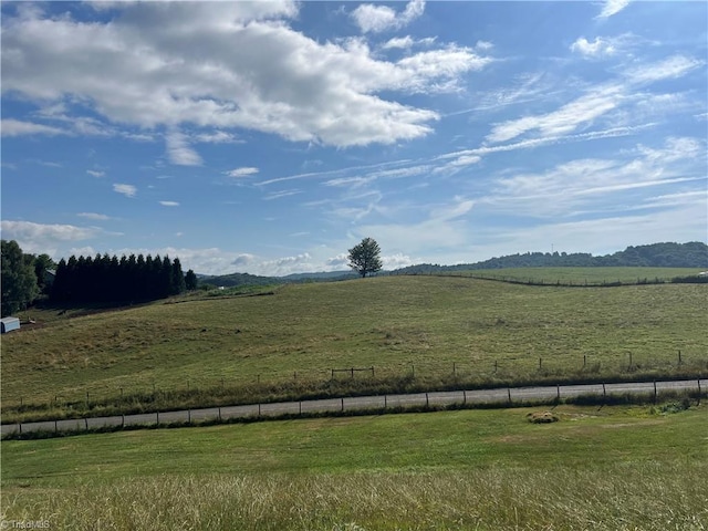 view of yard with a rural view