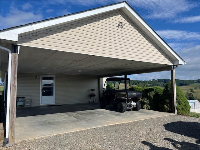 view of car parking with a carport