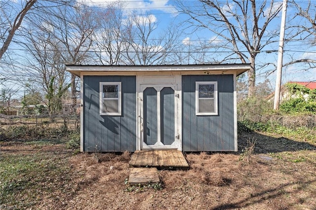 view of shed