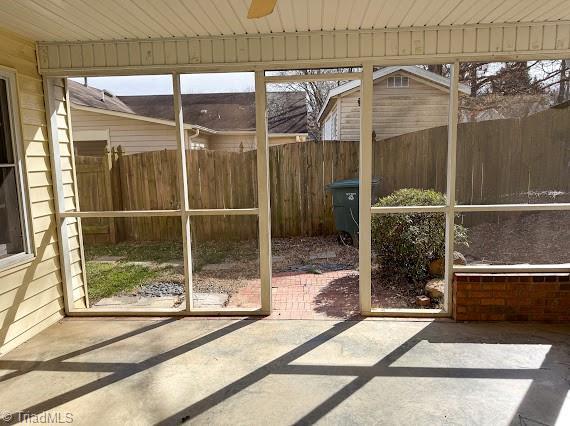 view of unfurnished sunroom