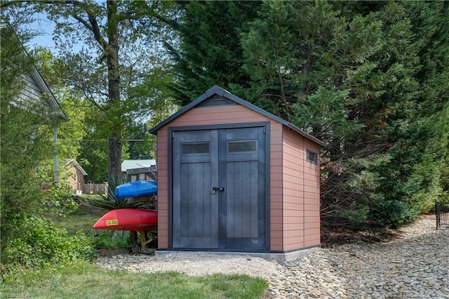 view of shed