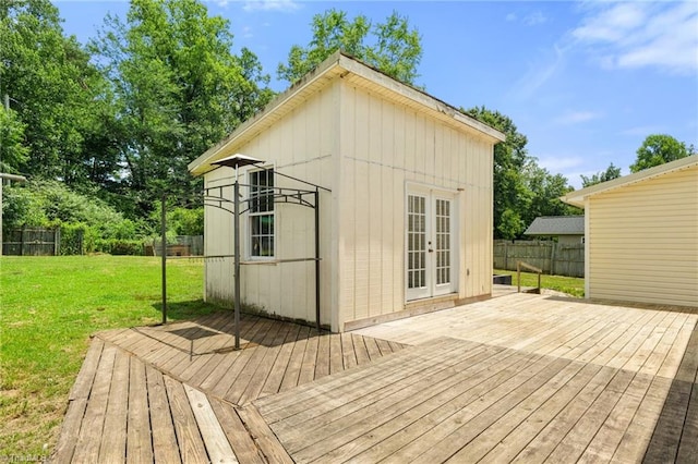 267 Pine Ridge Trl, Pinnacle, NC 27043 - wooden terrace with french doors
