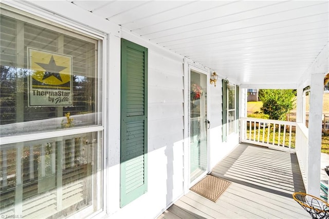 deck with covered porch