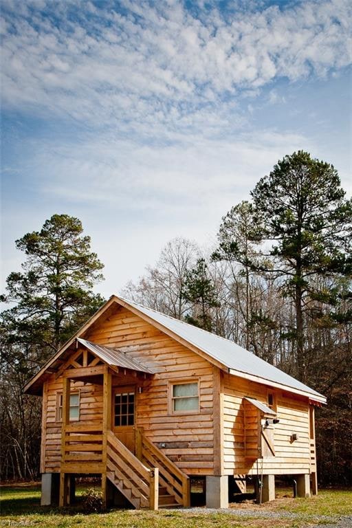 view of log home