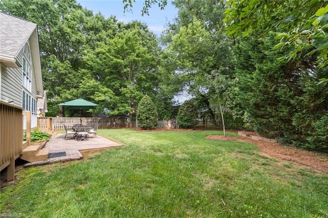 145 Millers Crossing Ct, Winston-Salem, NC 27103 - fenced backyard featuring a patio area