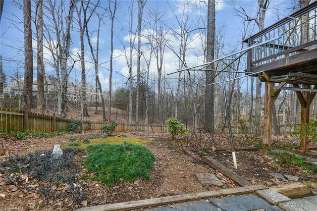 view of yard featuring a deck