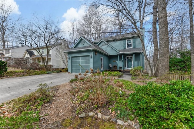 view of front of house with a garage