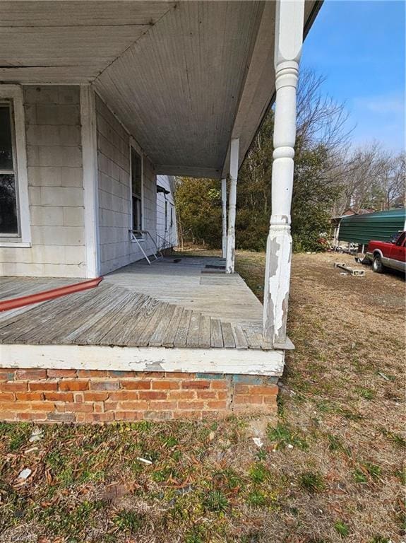 view of wooden porch
