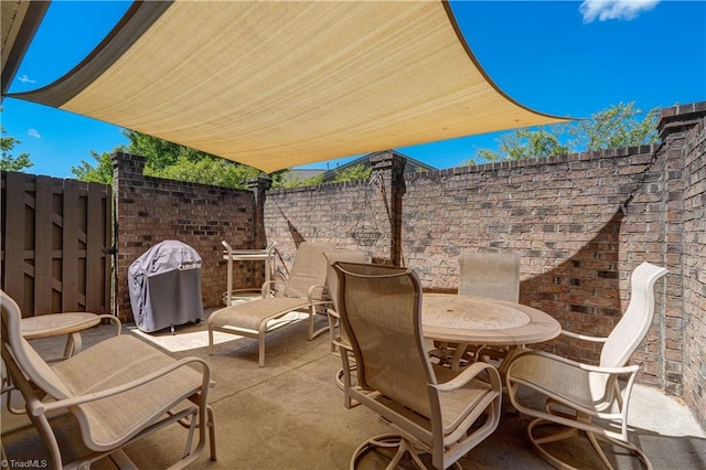 view of patio featuring area for grilling