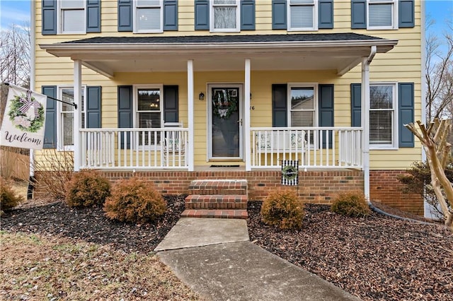 view of front of home with covered porch