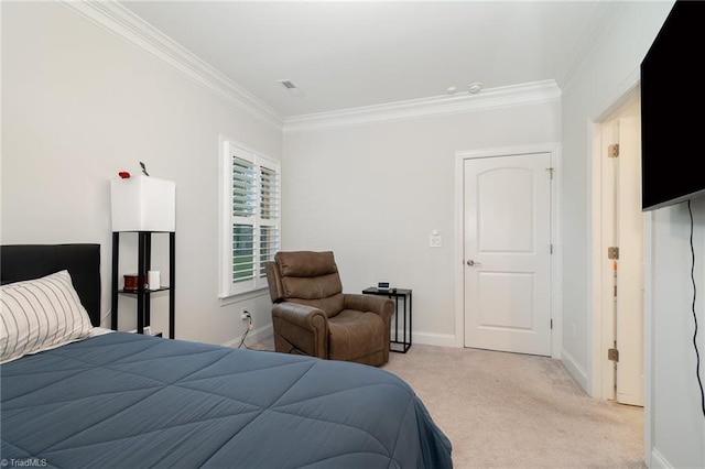 6006 Tanoak Ct, Stokesdale, NC 27357 - bedroom with crown molding, light colored carpet, and baseboards