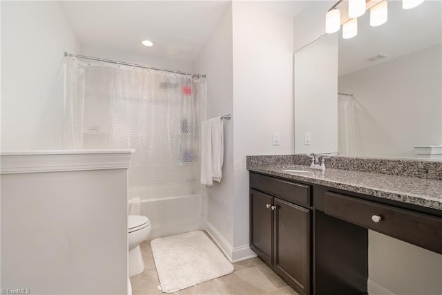 6006 Tanoak Ct, Stokesdale, NC 27357 - bathroom with tile patterned floors, toilet, vanity, recessed lighting, and baseboards