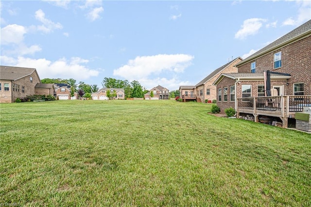 6006 Tanoak Ct, Stokesdale, NC 27357 - view of green lawn featuring a deck and a residential view