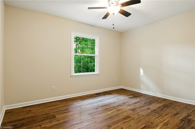 3985 Valley Ct Unit B, Winston-Salem, NC 27106 - empty room with dark wood-type flooring, baseboards, and ceiling fan