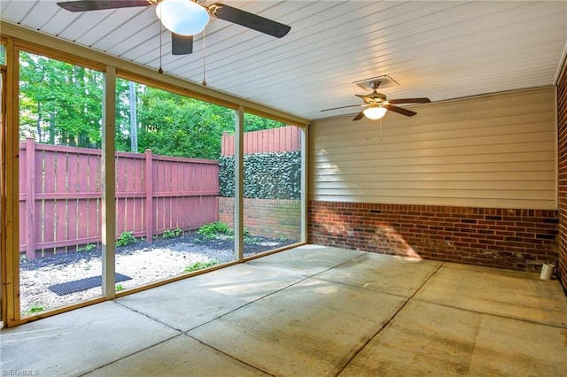 3985 Valley Ct Unit B, Winston-Salem, NC 27106 - unfurnished sunroom featuring a ceiling fan