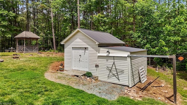 view of shed with a gazebo