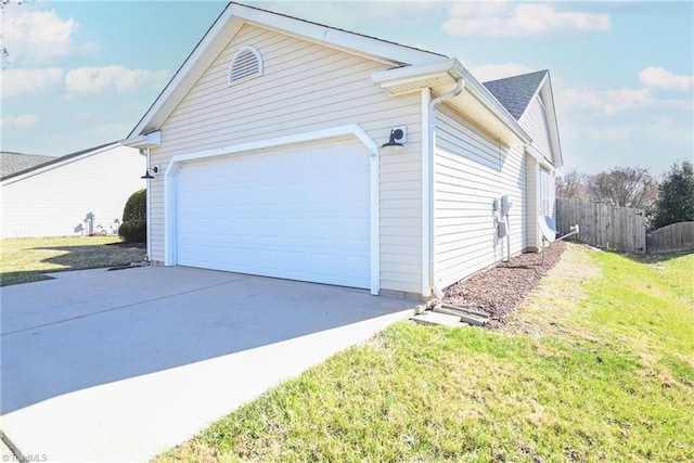 garage with fence