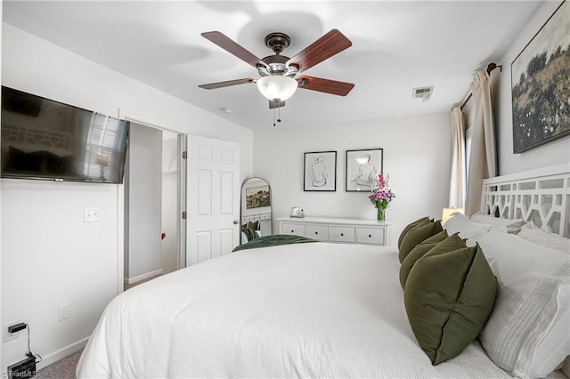 3719 Spanish Peak Dr, High Point, NC 27265 - carpeted bedroom with ceiling fan and baseboards
