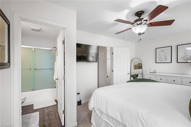 3719 Spanish Peak Dr, High Point, NC 27265 - bedroom with wood finished floors, a ceiling fan, and baseboards