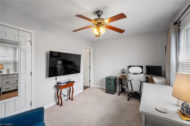 3719 Spanish Peak Dr, High Point, NC 27265 - office space featuring a ceiling fan, carpet, and baseboards