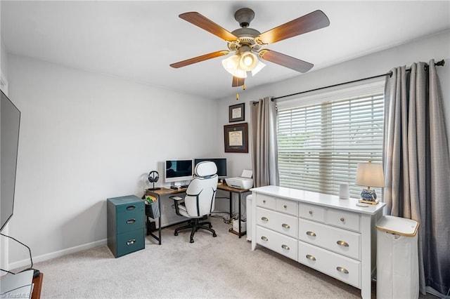 3719 Spanish Peak Dr, High Point, NC 27265 - office space featuring light colored carpet, ceiling fan, and baseboards