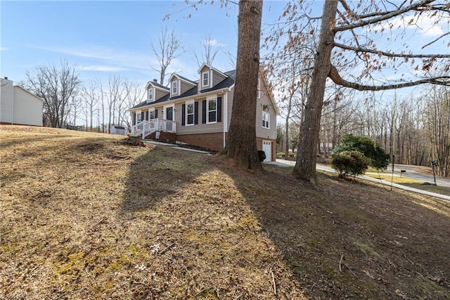 view of home's exterior featuring a garage