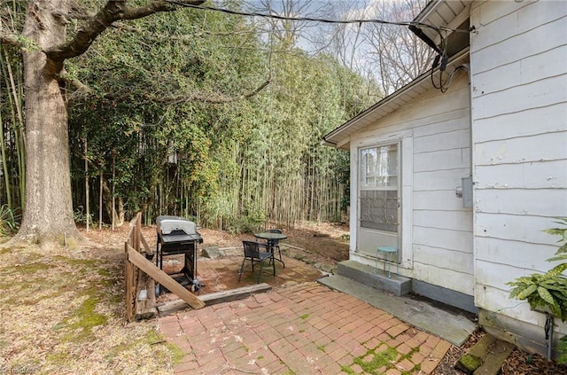 view of patio / terrace featuring entry steps and area for grilling