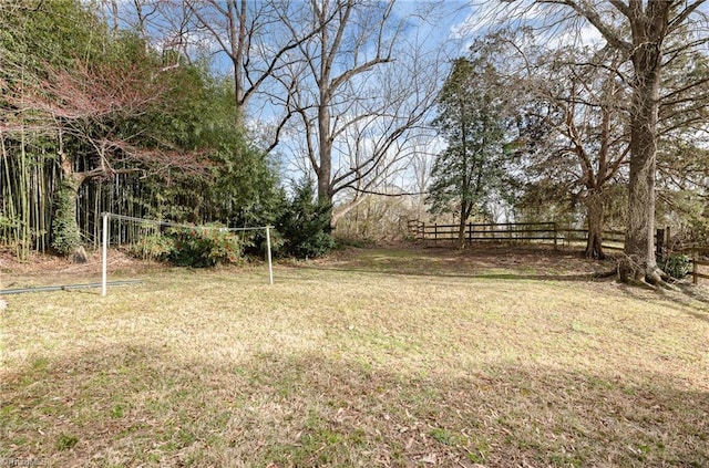 view of yard featuring fence