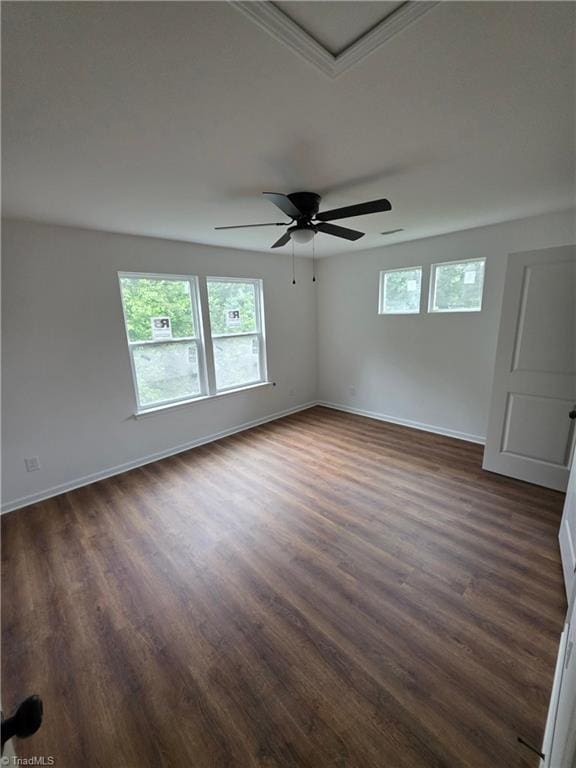 2647 Reid St, Winston-Salem, NC 27107 - empty room featuring dark wood-style flooring and ceiling fan