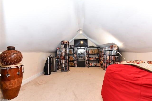 226 Marshview Cir, Angier, NC 27501 - bedroom with baseboards, carpet flooring, and vaulted ceiling