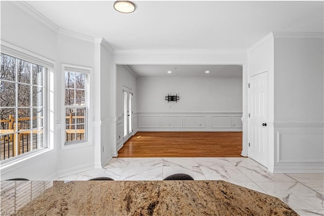 entrance foyer with crown molding