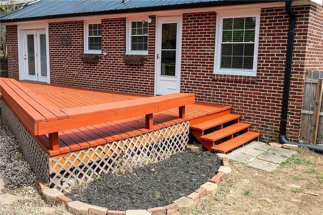 deck featuring french doors