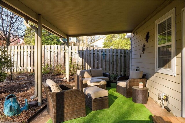 26 Vintage Ave, Winston-Salem, NC 27127 - view of patio with outdoor lounge area and fence