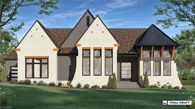 7532 Shadow Creek Dr, Summerfield, NC 27358 - view of front of house with a standing seam roof and a front yard