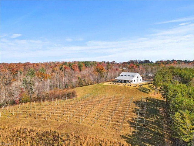 drone / aerial view with a rural view