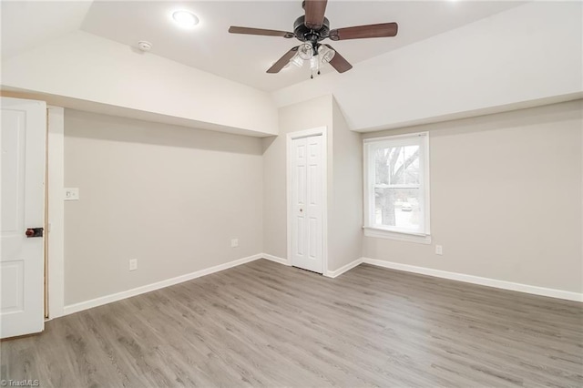 323 Anderson Rd, Eden, NC 27288 - additional living space with vaulted ceiling, wood finished floors, baseboards, and ceiling fan