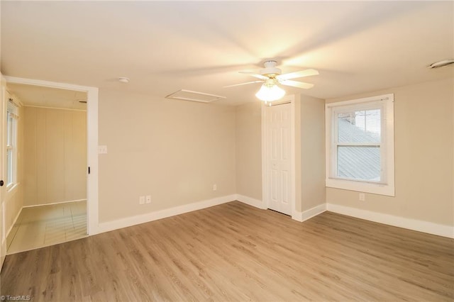 323 Anderson Rd, Eden, NC 27288 - empty room with baseboards, wood finished floors, and a ceiling fan