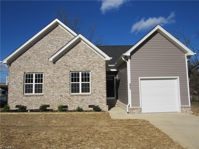 view of front of house with a garage